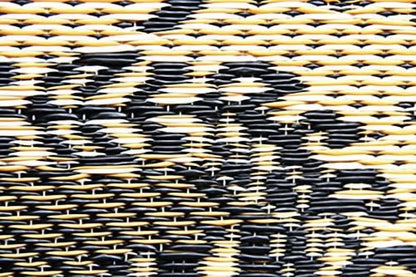 Mad Mats Garland Traditional Outdoor Rug, Reversible Plastic Mat (5' x 8', Black & Tan) - Reversible, UV Resistant, 100% Recycled Material