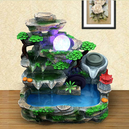 ANQIDI Indoor Water Fountain W/Led And Mist Resin Rockery Waterfall home decoration