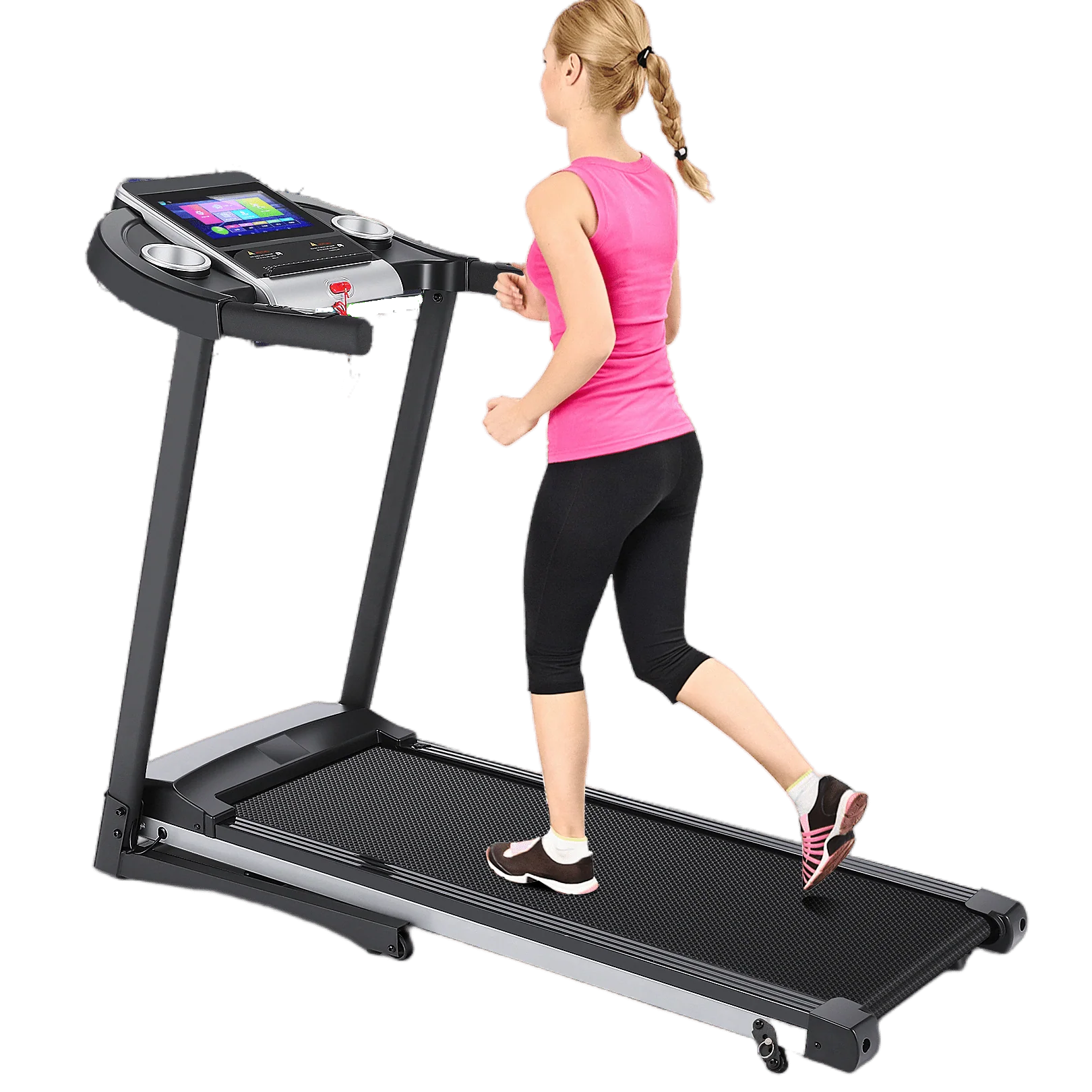Tikmboex Electric Motorized Treadmill with 3 Incline Levels 3.25HP Brushless Motor WiFi Connection and APP Control for Home Office Walking Running