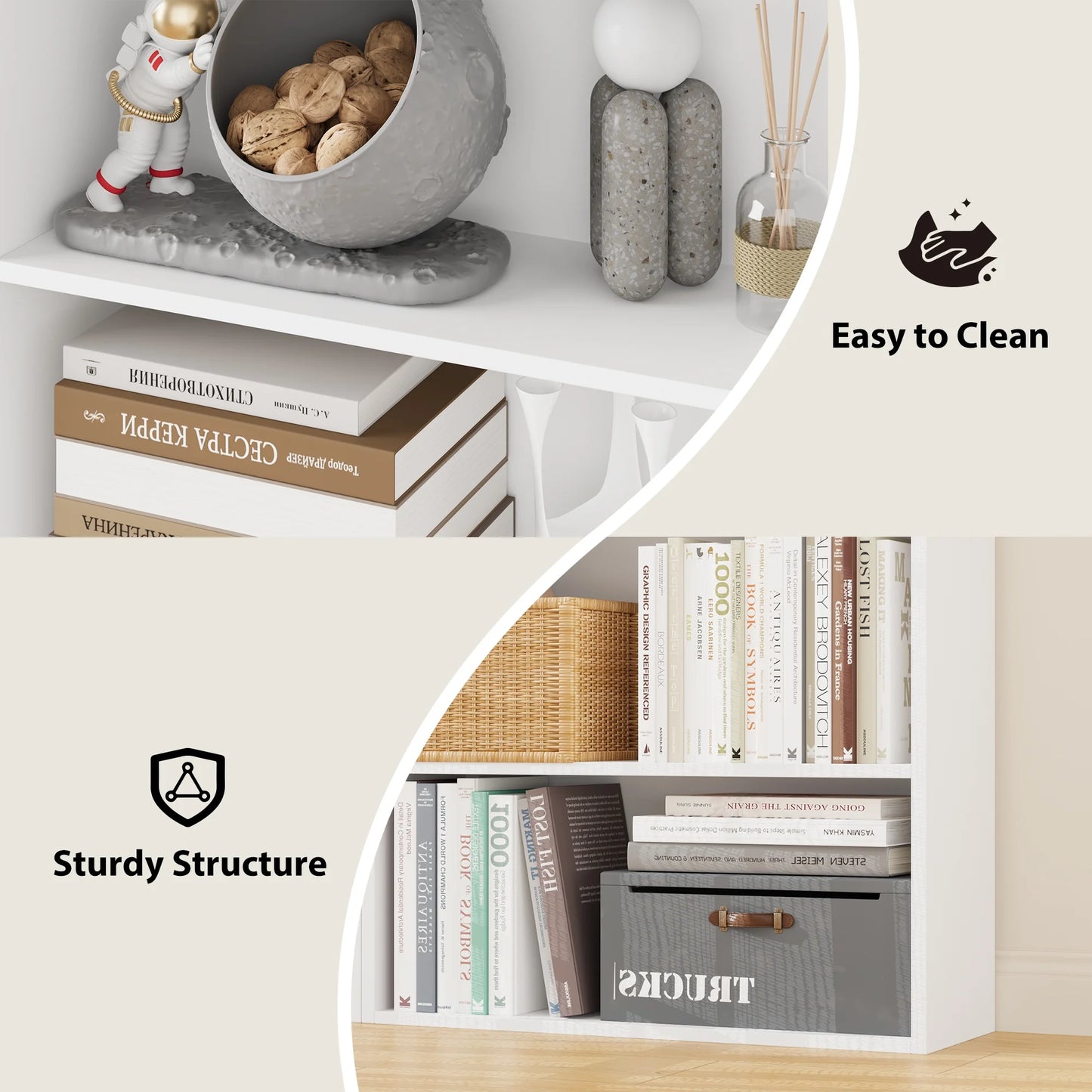 Homfa 82" Tall Bookcases, Freestanding Display Storage Shelves, 7-Tier Open Bookshelf for Home Office Living Room Bedroom, White