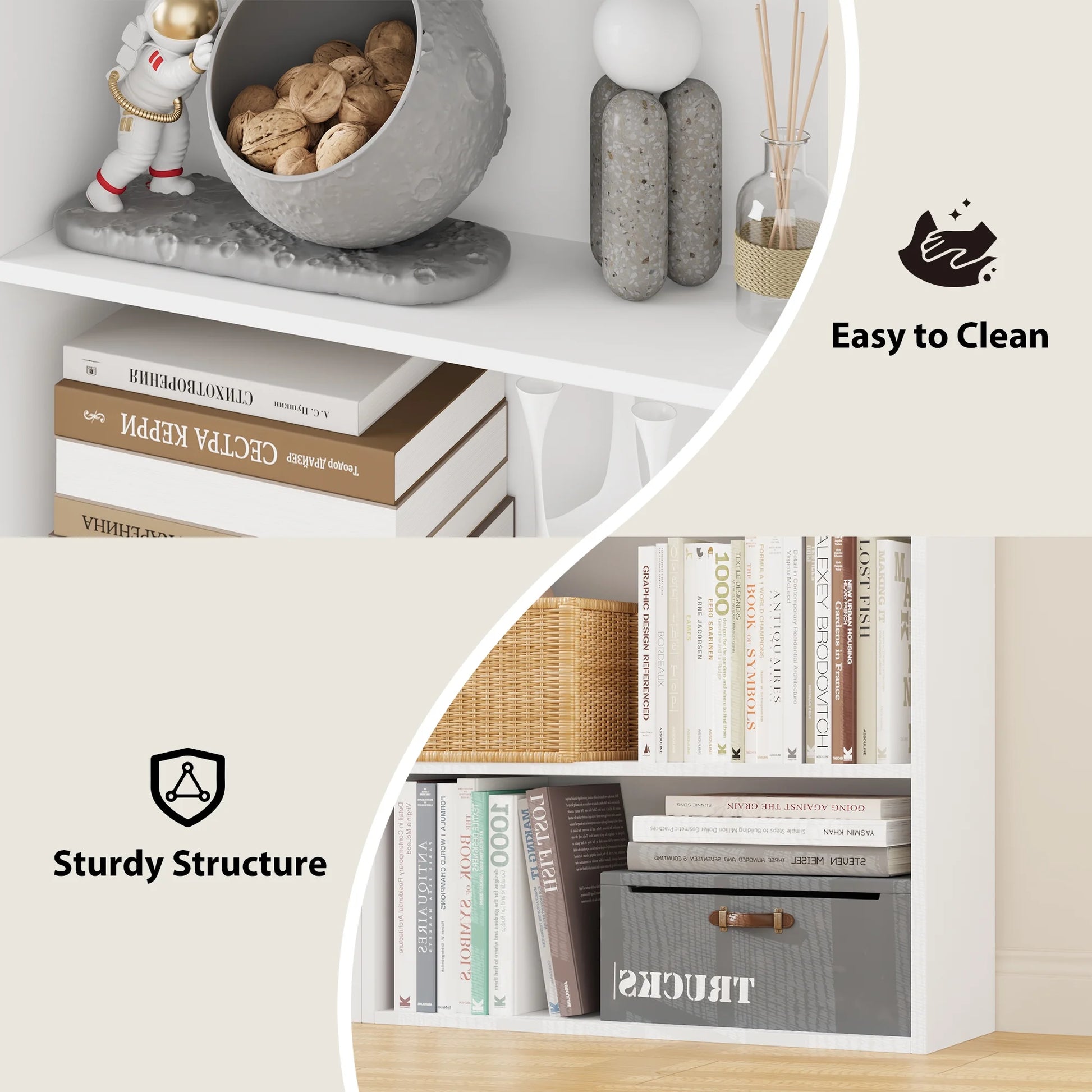 Homfa 82" Tall Bookcases, Freestanding Display Storage Shelves, 7-Tier Open Bookshelf for Home Office Living Room Bedroom, White