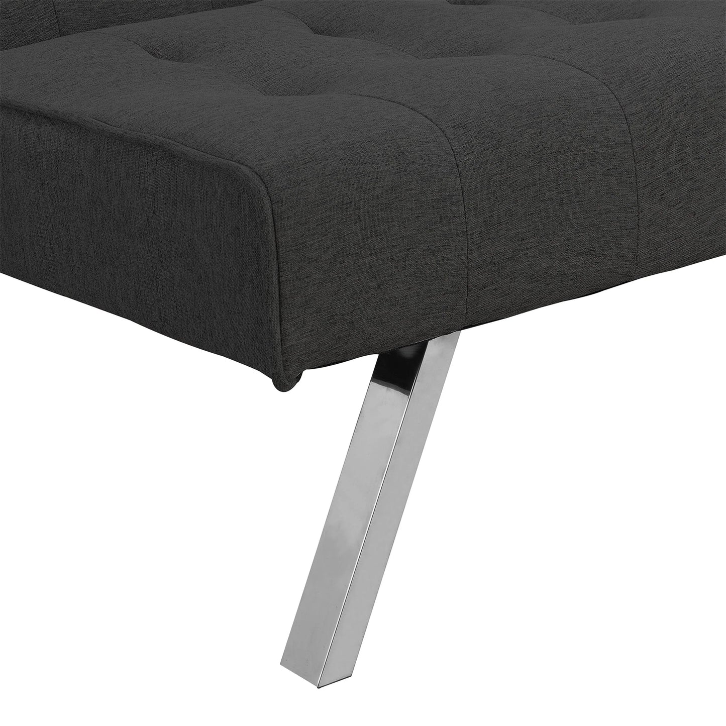Aukfa Linen Futon Convertible Sofa for Home Office, Split Back, Space Save, Black
