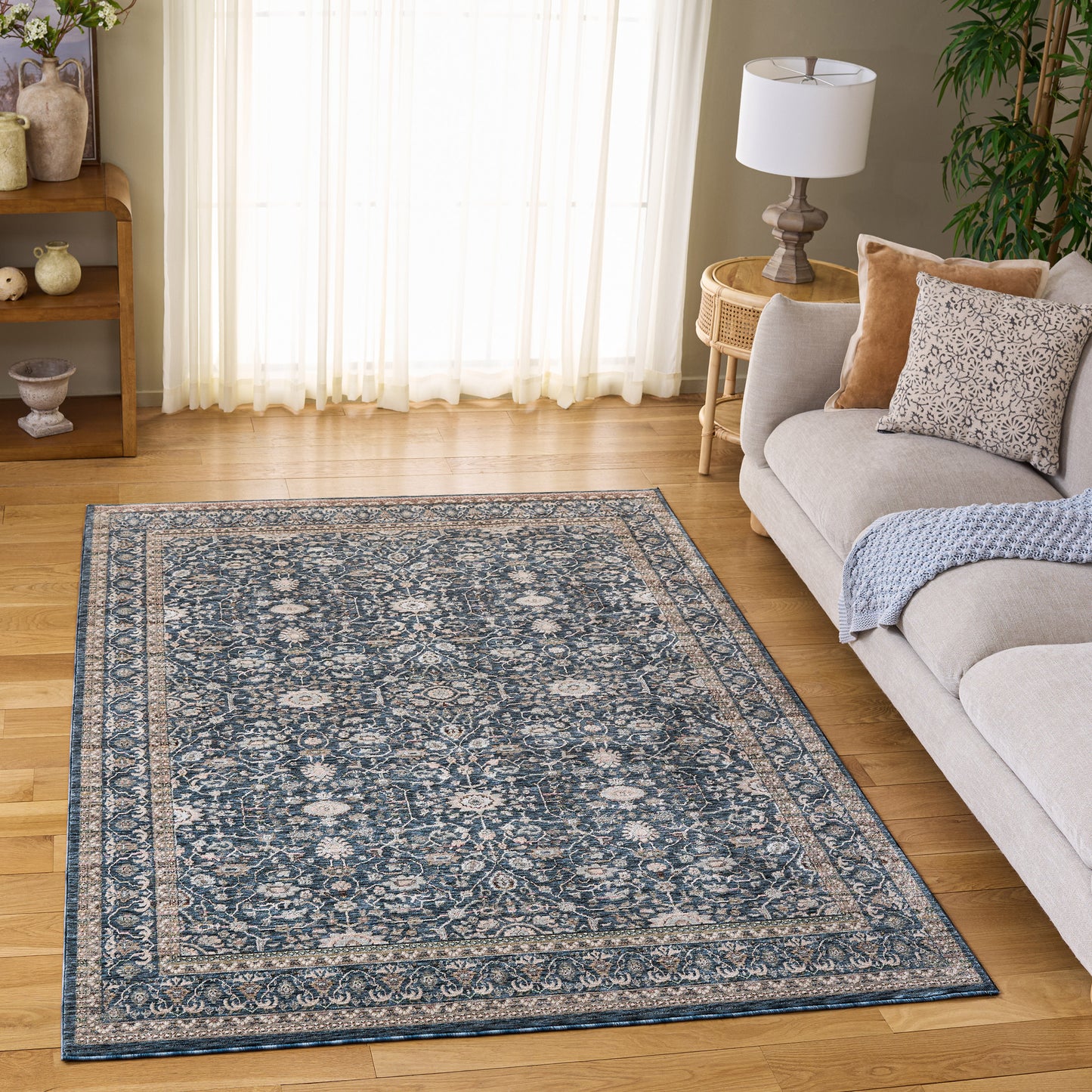Safavieh Sutton Area Rug, Navy Beige, 5’ x 8’