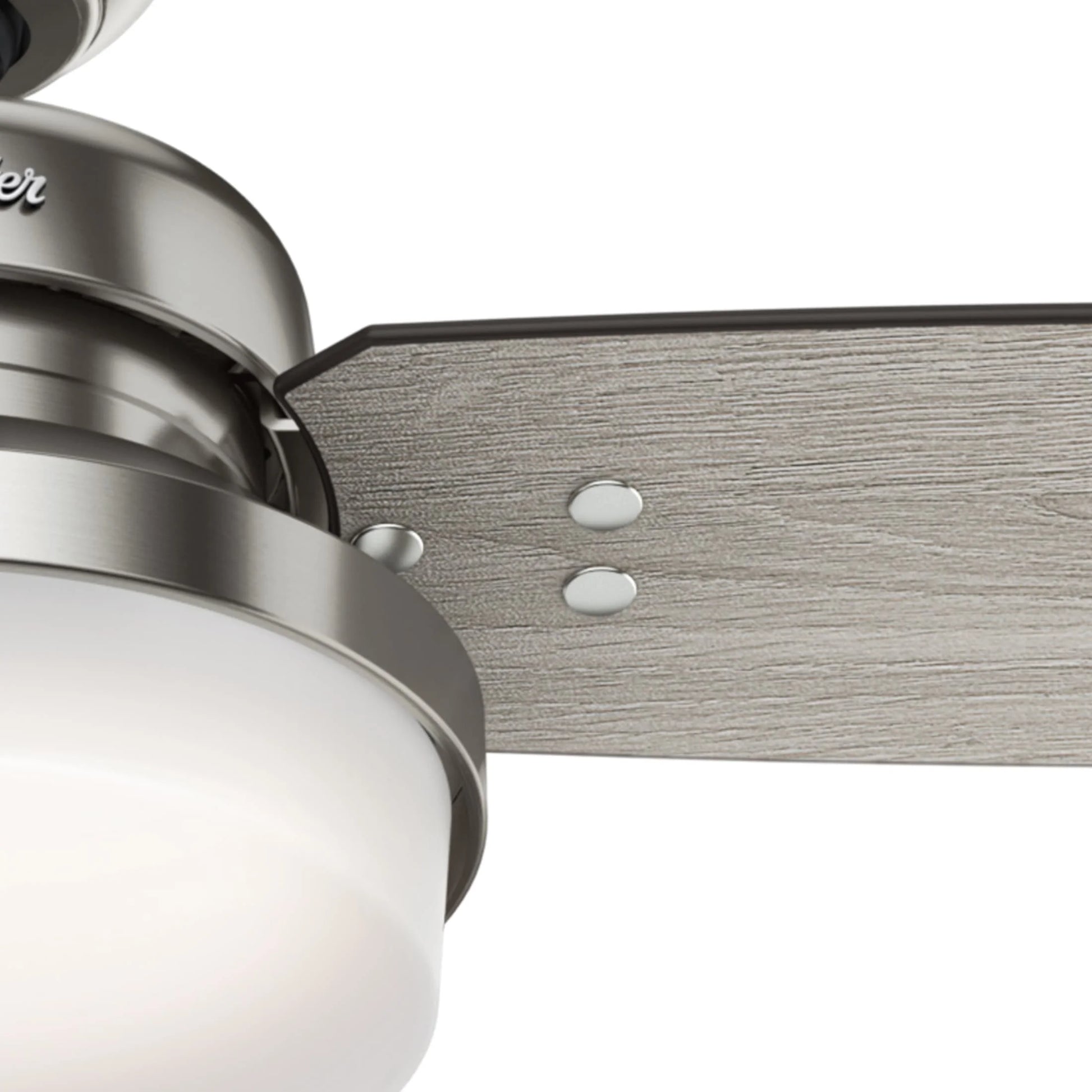 Hunter - Sentinel Indoor Ceiling Fan With Light, Remote, 60-inch, Brushed Nickel, Modern-style, 3-speed WhisperWind Motor, 59459, for living rooms, bedrooms, home offices, kitchens