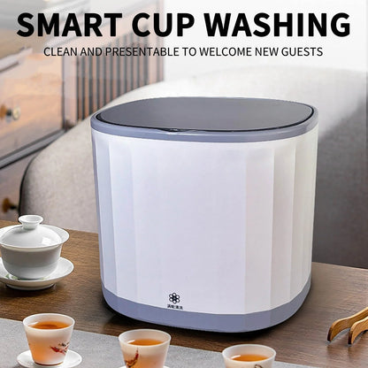 4L 5V Automatic Tea Cup Cleaner, Portable Mini Dishwasher with 360°, Countertop Dishwasher USB Rechargeable Dish Tea Cup Washing Machine for Home Office Study