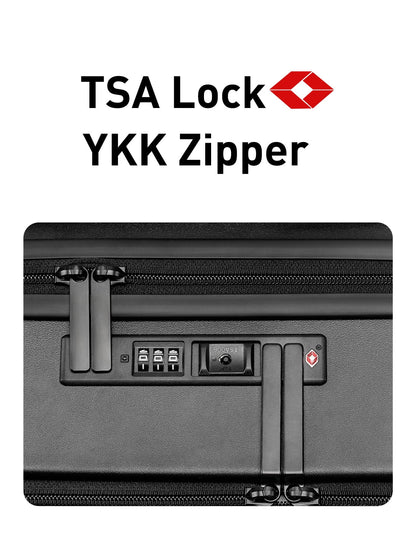 Front Open Carry On Luggage Laptop Compartment 100%PC TSA Lock Spinner Wheels 20" Lightweight Hardside Suitcase