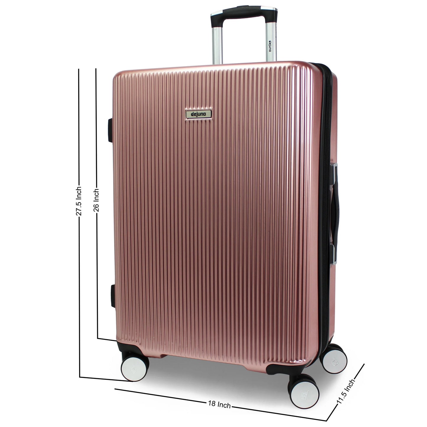 World Traveler Dejuno Monarch 26-Inch Polycarbonate Spinner Luggage - Rose Gold