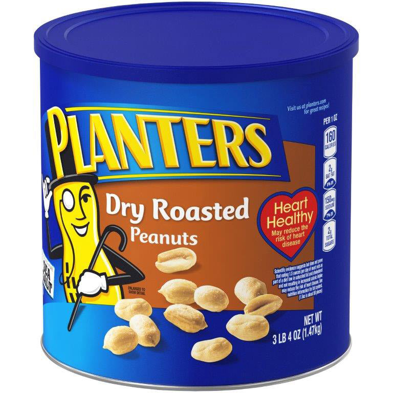 Planters Dry Roasted Peanuts, 3.25 lbs