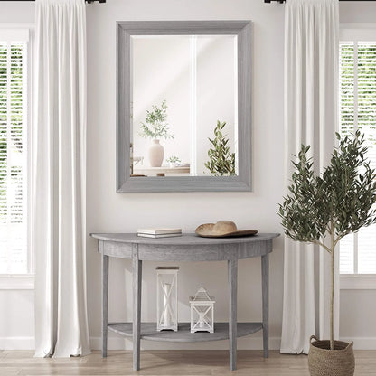 Head West 8006 40.5 x 28.5 in. Transitional Driftwood Wall Mirror - Light Gray