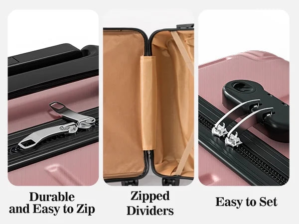 Apelila 4 Piece Luggage Sets Waterproof Durable Ultra-Light Hardside Spinner Suitcase Set Extra Large Capacity with 360° Silent Wheels 3-Level Handles Lightweight Travel Luggage Free Covers & Hangers