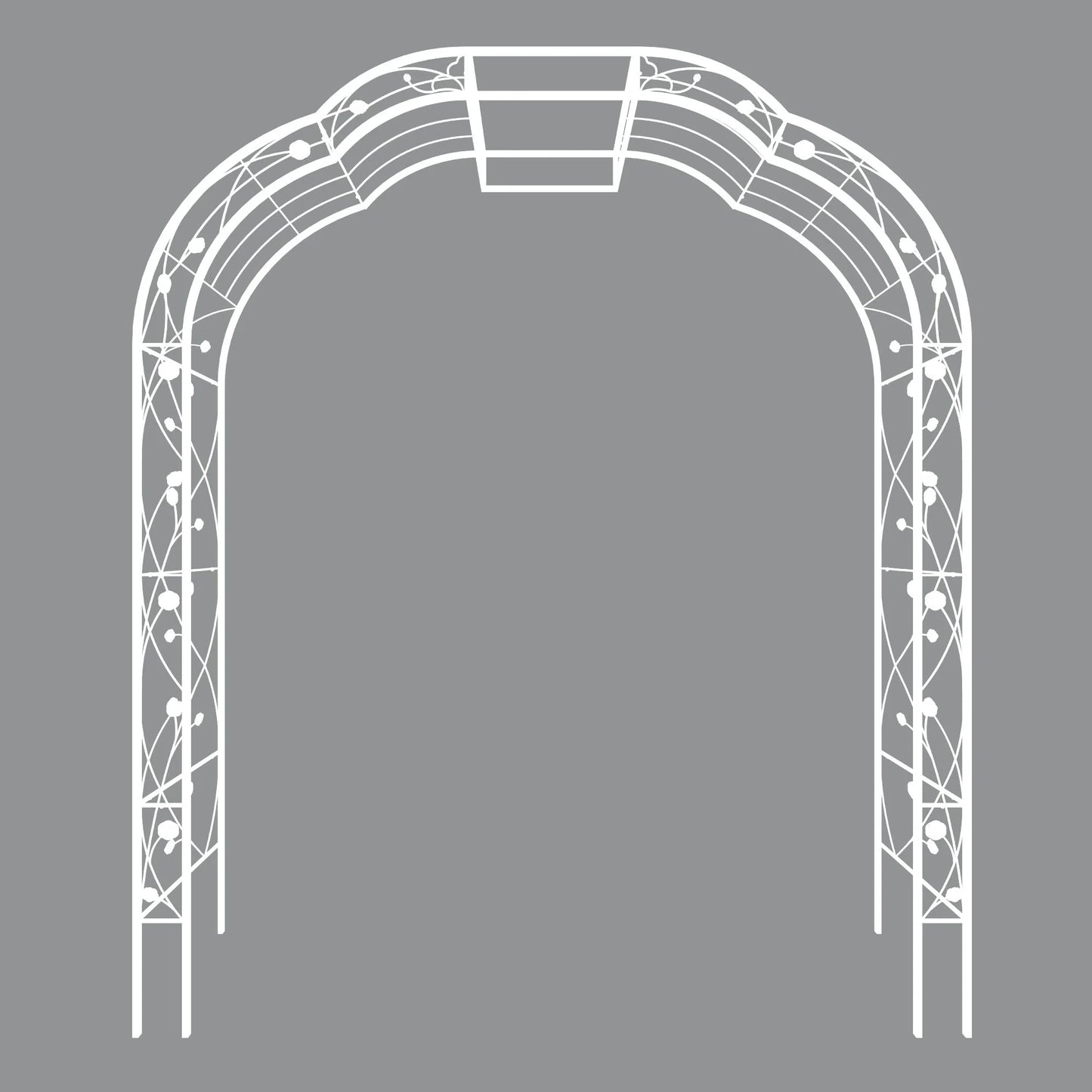 Metal Garden Arch 8.2 Feet High x 6.2 Feet Wide Trellis for Climbing Plants and Outdoor Decor