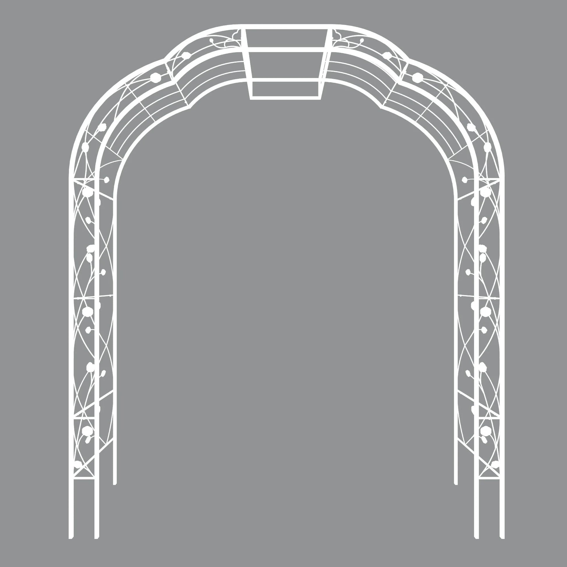 Metal Garden Arch 8.2 Feet High x 6.2 Feet Wide Trellis for Climbing Plants and Outdoor Decor