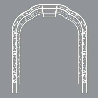 Metal Garden Arch 8.2 Feet High x 6.2 Feet Wide Trellis for Climbing Plants and Outdoor Decor
