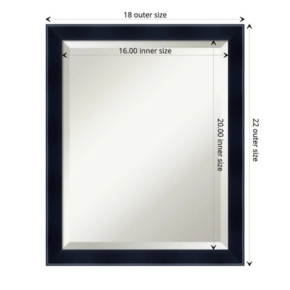 Amanti Art Beveled Wood Wall Mirror - Madison Black Frame 18.50 x 22.50