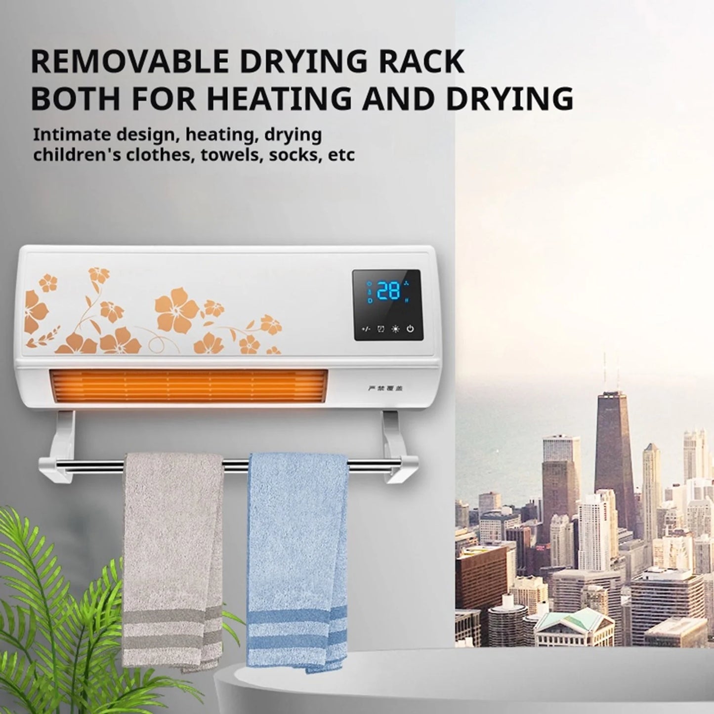 FYHALE Wall Air Conditioner, Portable Air Conditioner with Remote Control, Energy-saving Fast Heating Conditioner Fan, Shaking Head & Power-saving Ac Unit for Home Office Bedroom