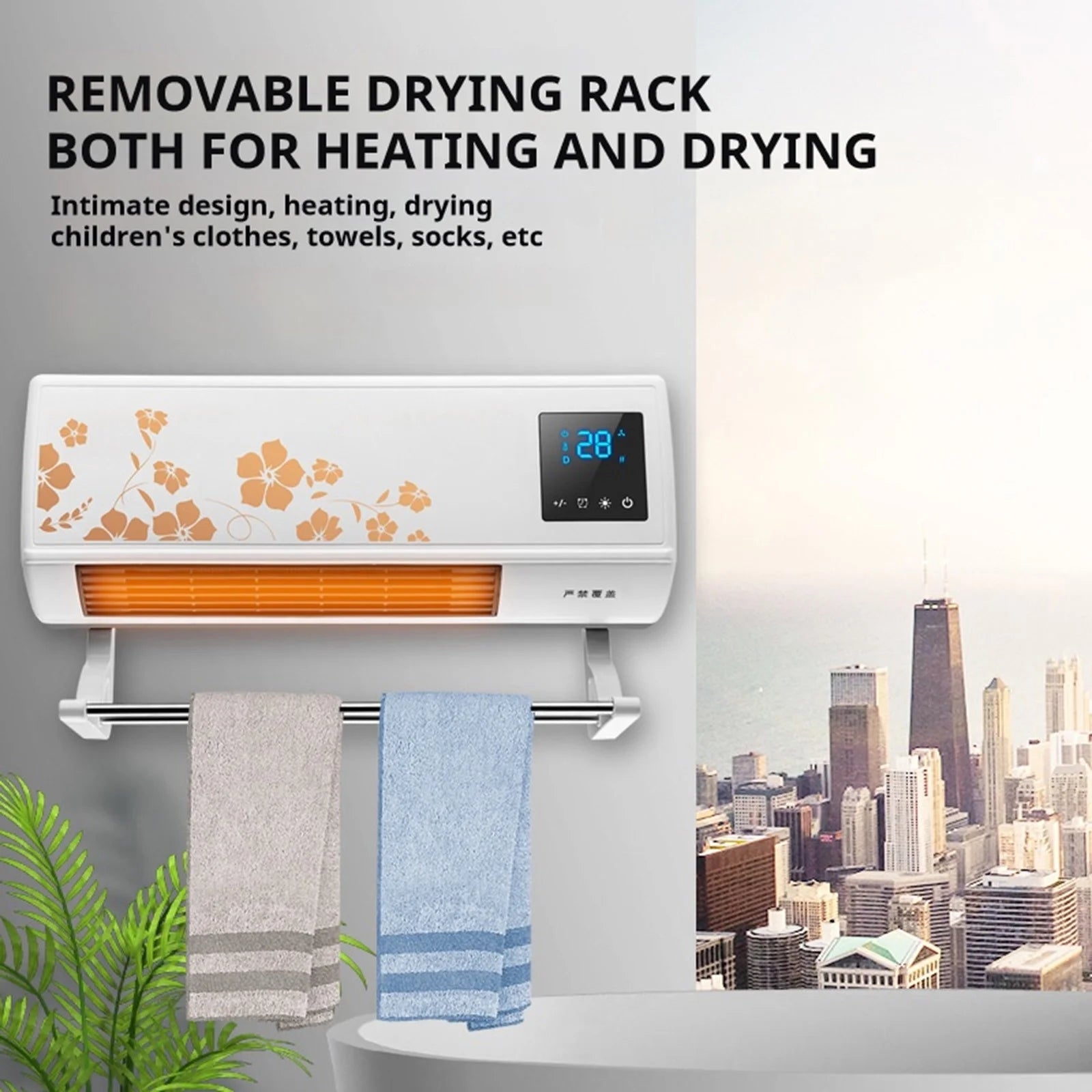FYHALE Wall Air Conditioner, Portable Air Conditioner with Remote Control, Energy-saving Fast Heating Conditioner Fan, Shaking Head & Power-saving Ac Unit for Home Office Bedroom