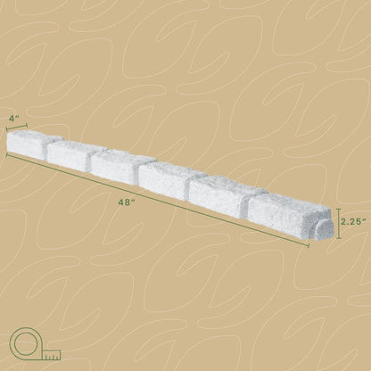 Beuta Landscape Edging | Garden Edging Border | No Dig Faux Stone Bricks for Lawn Edging, Flower beds, Pathways & YardC 4 Packs | Each Section Has 6 Bricks 48" L x 4" W x 2.25" H |12 Spikes |Limewash