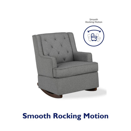 Baby Relax Bennet Transitional Wingback Nursery Rocker Chair. Gray