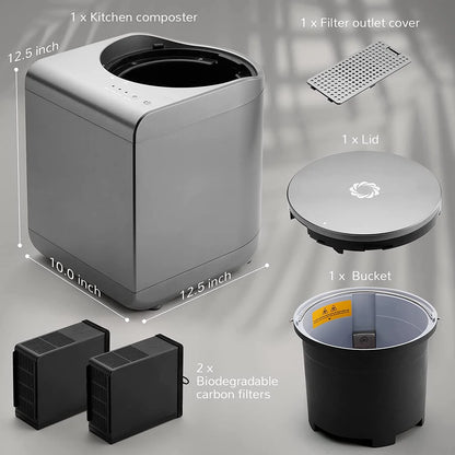 Airthereal Revive Electric Kitchen Composter, 2.5L Capacity with SHARKSDEN Tri-Blade, Turn Food Waste and Scraps into Dry Compost Fertilizer for Plants