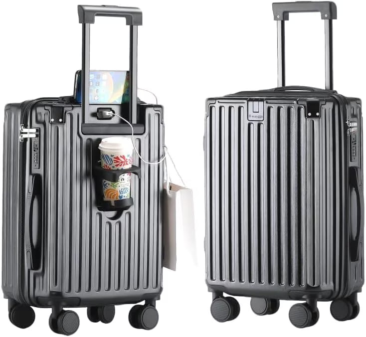 20 Inch Carry on Luggage Carry-on with Cup Holder & USB Port, Luggage with Airline Approved TSA Lock, Softside Lightweight carry on luggage 22 x 14 x 9 airline approved 360° Spinner Double Wheels