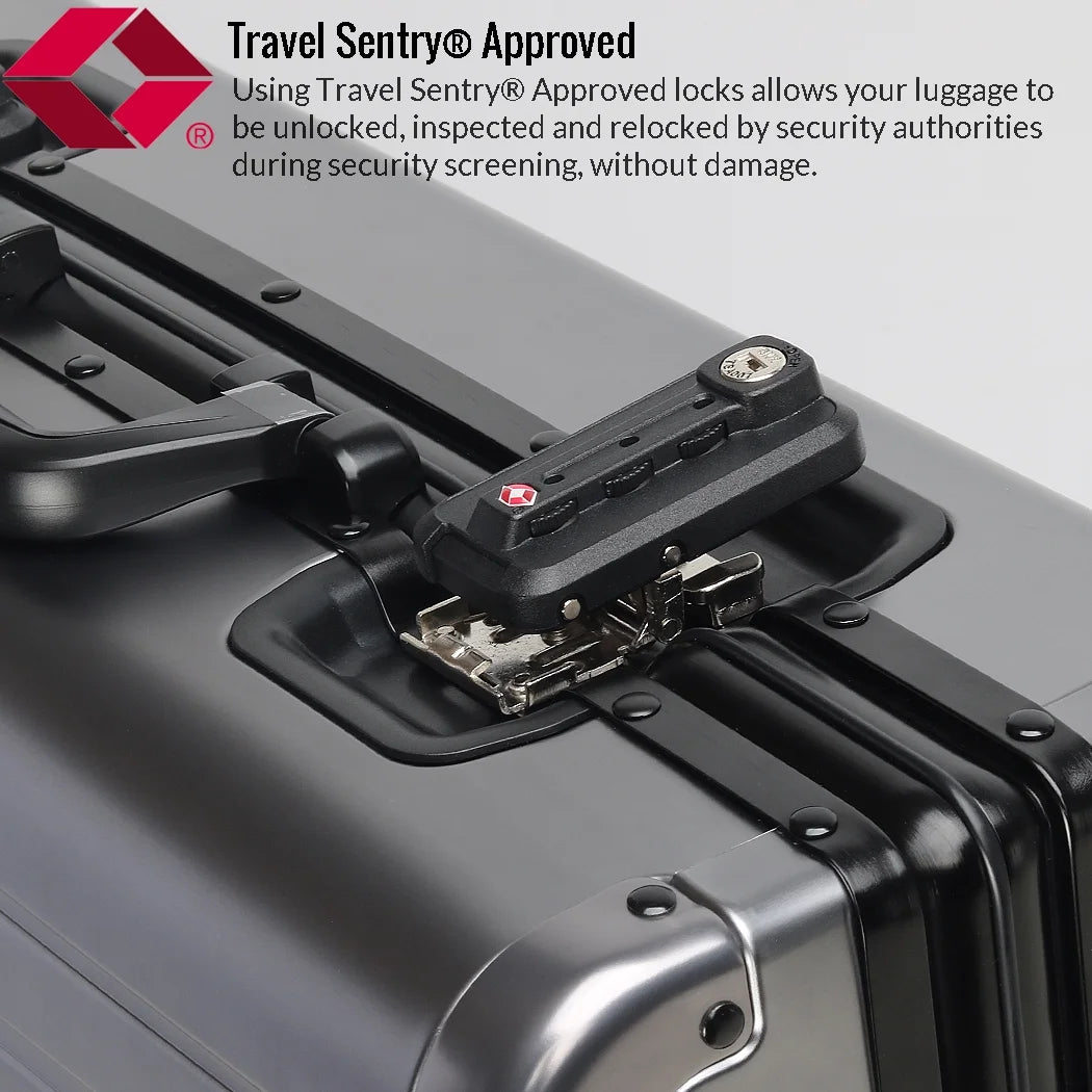 Sindermore 20 inch Aluninum Luggage Carry on Hardside Luggage with TSA Locks Spinner Wheels Zipperless