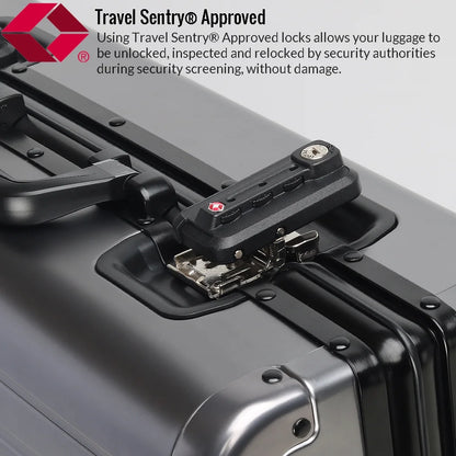 Sindermore 20 inch Aluninum Luggage Carry on Hardside Luggage with TSA Locks Spinner Wheels Zipperless