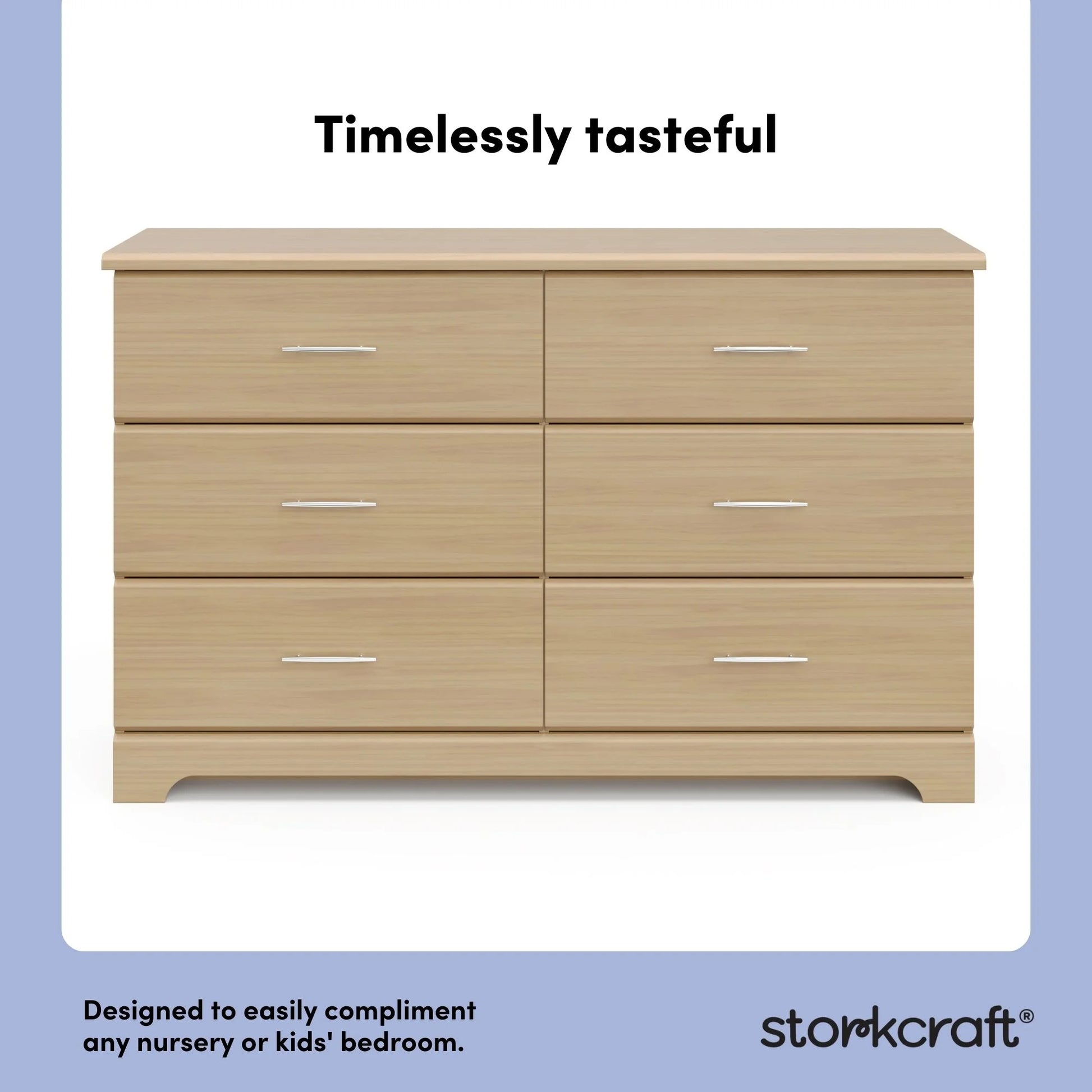 Storkcraft Brookside 6 Drawer Nursery Double Dresser, Driftwood