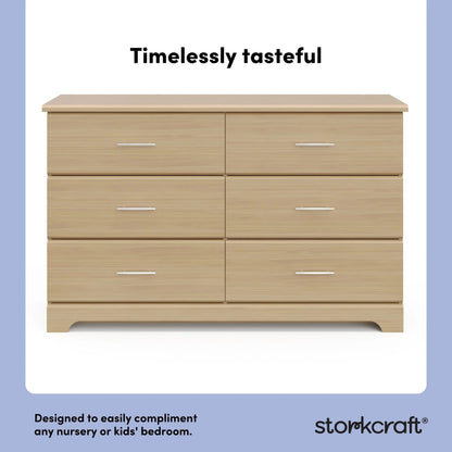 Storkcraft Brookside 6 Drawer Nursery Double Dresser, Driftwood
