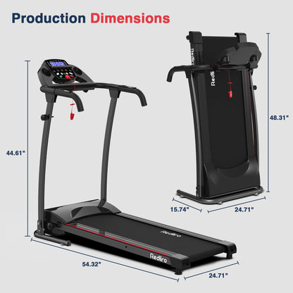 Redliro Portable Folding Treadmill Incline Manual 220LBS Electric Walking Running Machine Home Office