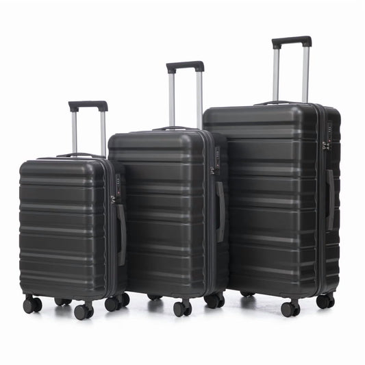 HIFINE TOURIST 20"/24"/28" 3 pcs/set in ABS Spinner Wheel Luggage, Carry on Suitcase, Matching Color, TSA Combination Lock (Blue+Purple)