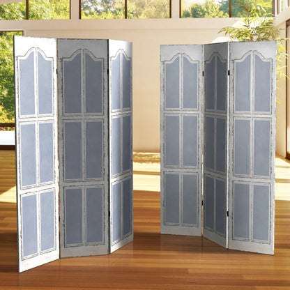 Oriental Furniture 6 ft. Tall Shutters Canvas Room Divider - 3 Panel
