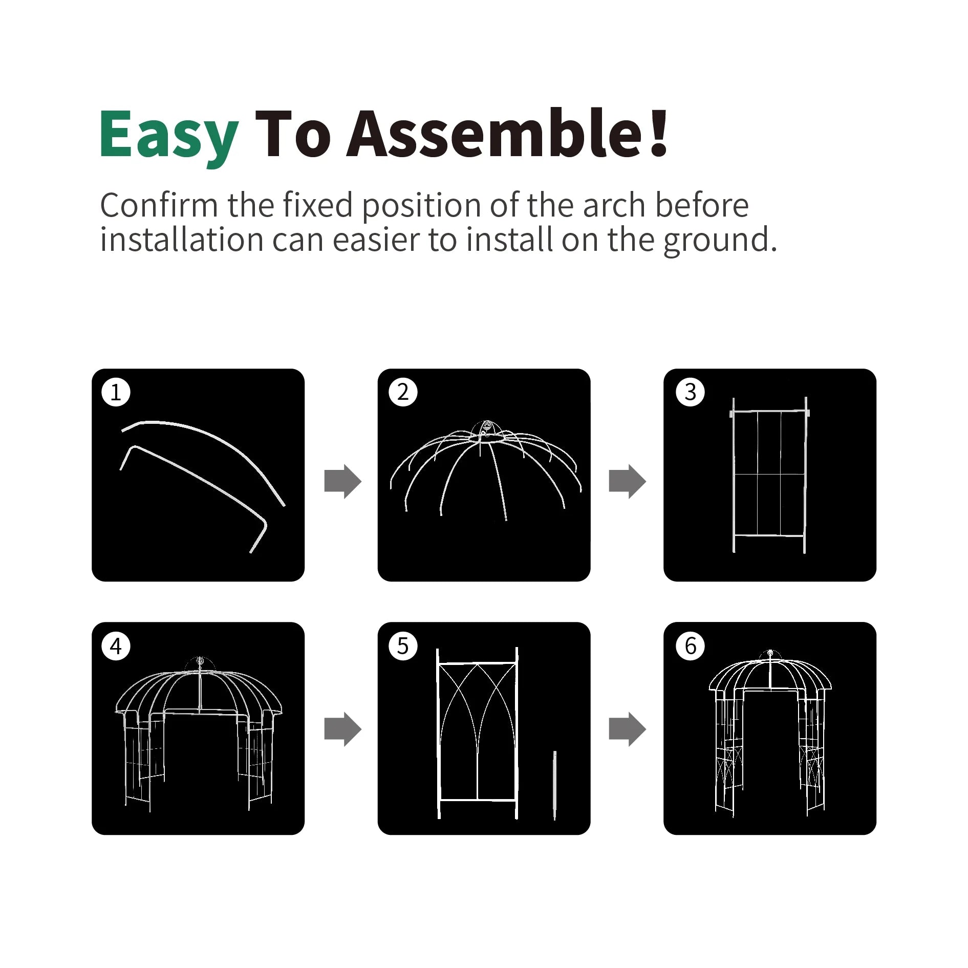 SCENDOR 107' H x82' W White Garden Iron Arch Arbor Gazebo, Ideal for Climbing Plants Outdoor, Wedding Arches Ceremony, 32LB