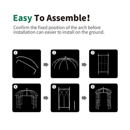SCENDOR 107' H x82' W White Garden Iron Arch Arbor Gazebo, Ideal for Climbing Plants Outdoor, Wedding Arches Ceremony, 32LB