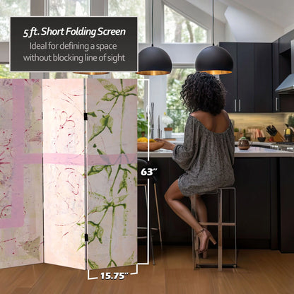 Oriental Furniture 5 1/4 ft. Pink Harmony Canvas Room Divider - 6 Panel
