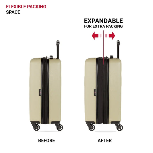 SWISSGEAR Wave Hardside Expandable Carry-on Luggage with Spinner Wheels, Sand