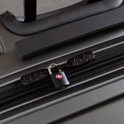 Protege 2 Pack Travel Zinc Alloy Suitcase Luggage Locks with Keys, Black