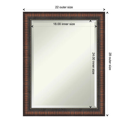 Amanti Art Caleb Brown Beveled Bathroom Wall Mirror
