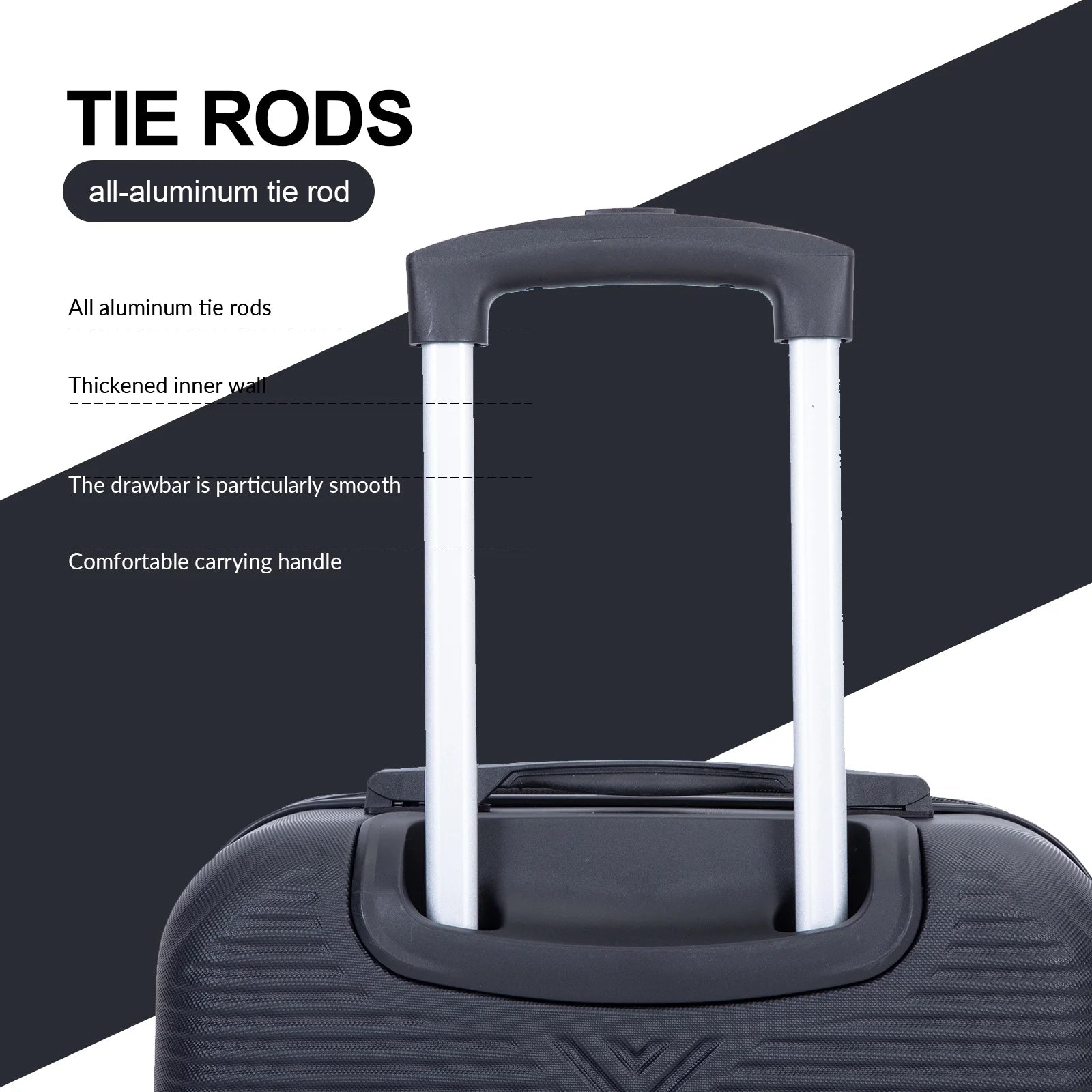 Tripcomp Luggage Sets 4 Piece Suitcase Set (14/20/24/28)Hardside Suitcase with Spinner Wheels Lightweight Carry on Luggage(Black)