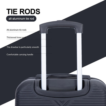 Tripcomp Luggage Sets 4 Piece Suitcase Set (14/20/24/28)Hardside Suitcase with Spinner Wheels Lightweight Carry on Luggage(Black)