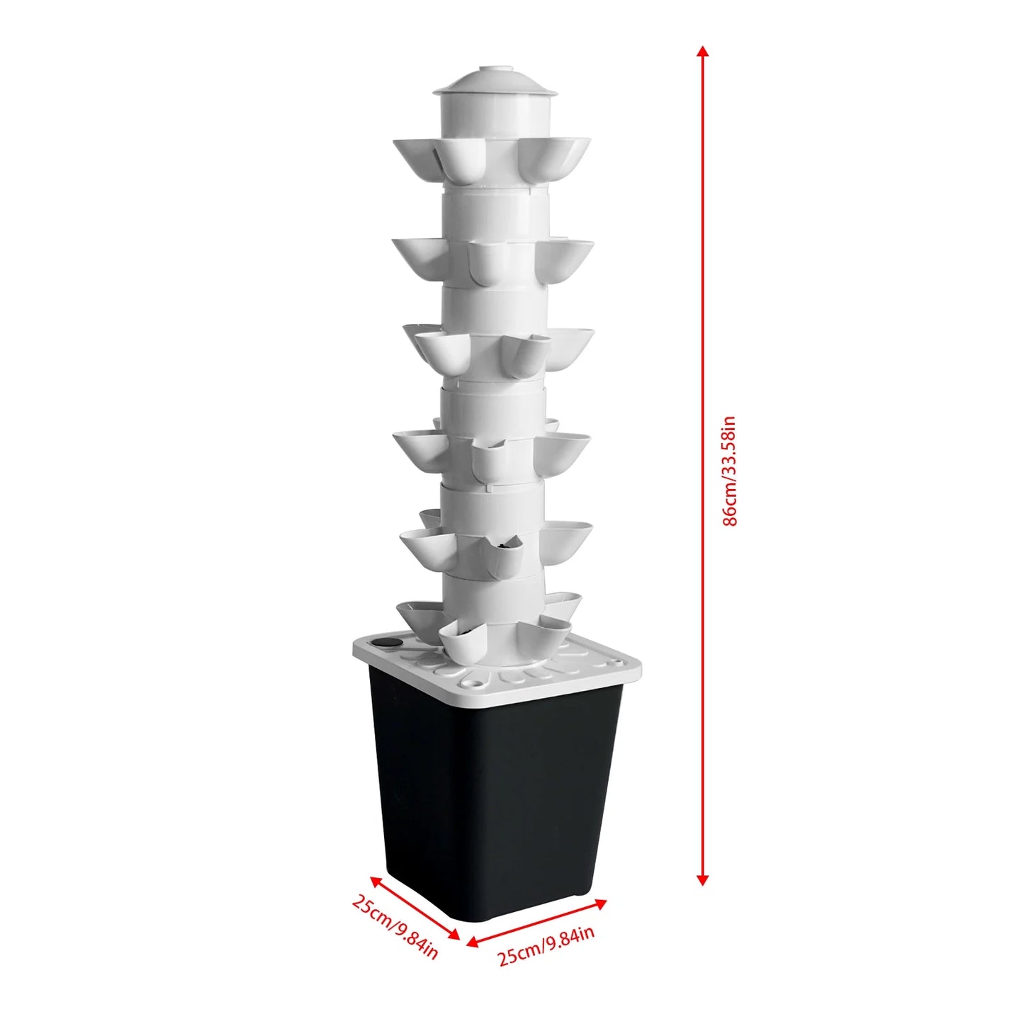Mustrod Hydroponic Growing System 30-Plants Indoor Vertical Tower Garden Planter with Pump Water Tank