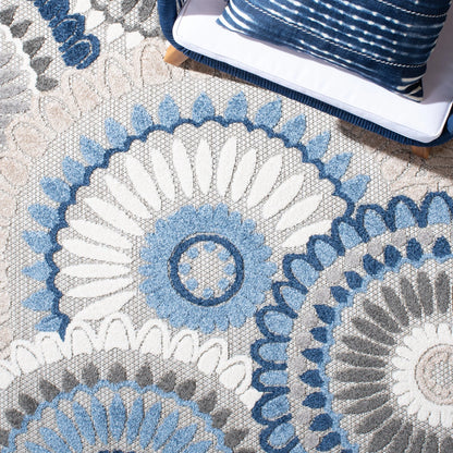 SAFAVIEH Cabana Brynn Indoor/Outdoor Area Rug, Grey/Blue, 5' x 8'