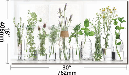 tempered glass backsplash for stove, Green plants Stove Splashback, Glass Backsplash, Used for Kitchen Wall Protection and Decoration, Easy to Install and Clean. (30x16'')
