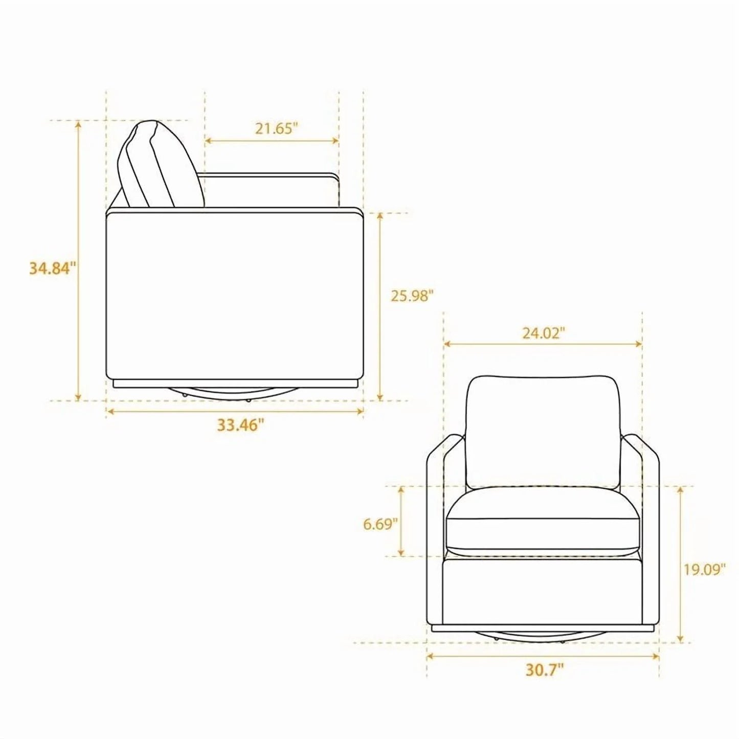 Swivel Accent Chair, Modern Chenille Upholstered Lounge Chair Armchair with 360 Degree Swiveling Base, Leisure Club Chair Comfy Accent Single Sofa Chair for Nursery Bedroom Living Room, Taupe