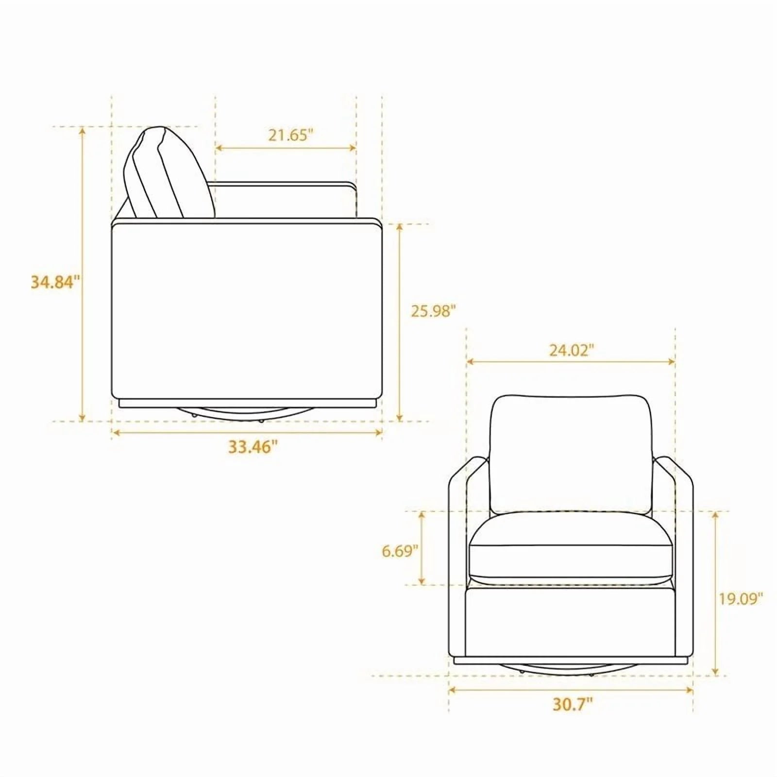 Swivel Accent Chair, Modern Chenille Upholstered Lounge Chair Armchair with 360 Degree Swiveling Base, Leisure Club Chair Comfy Accent Single Sofa Chair for Nursery Bedroom Living Room, Taupe