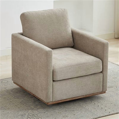 Swivel Accent Chair, Modern Chenille Upholstered Lounge Chair Armchair with 360 Degree Swiveling Base, Leisure Club Chair Comfy Accent Single Sofa Chair for Nursery Bedroom Living Room, Taupe