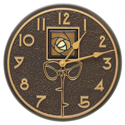 Whitehall Products Amber Dard Hunter Rose 12-in. Indoor/Outdoor Wall Clock