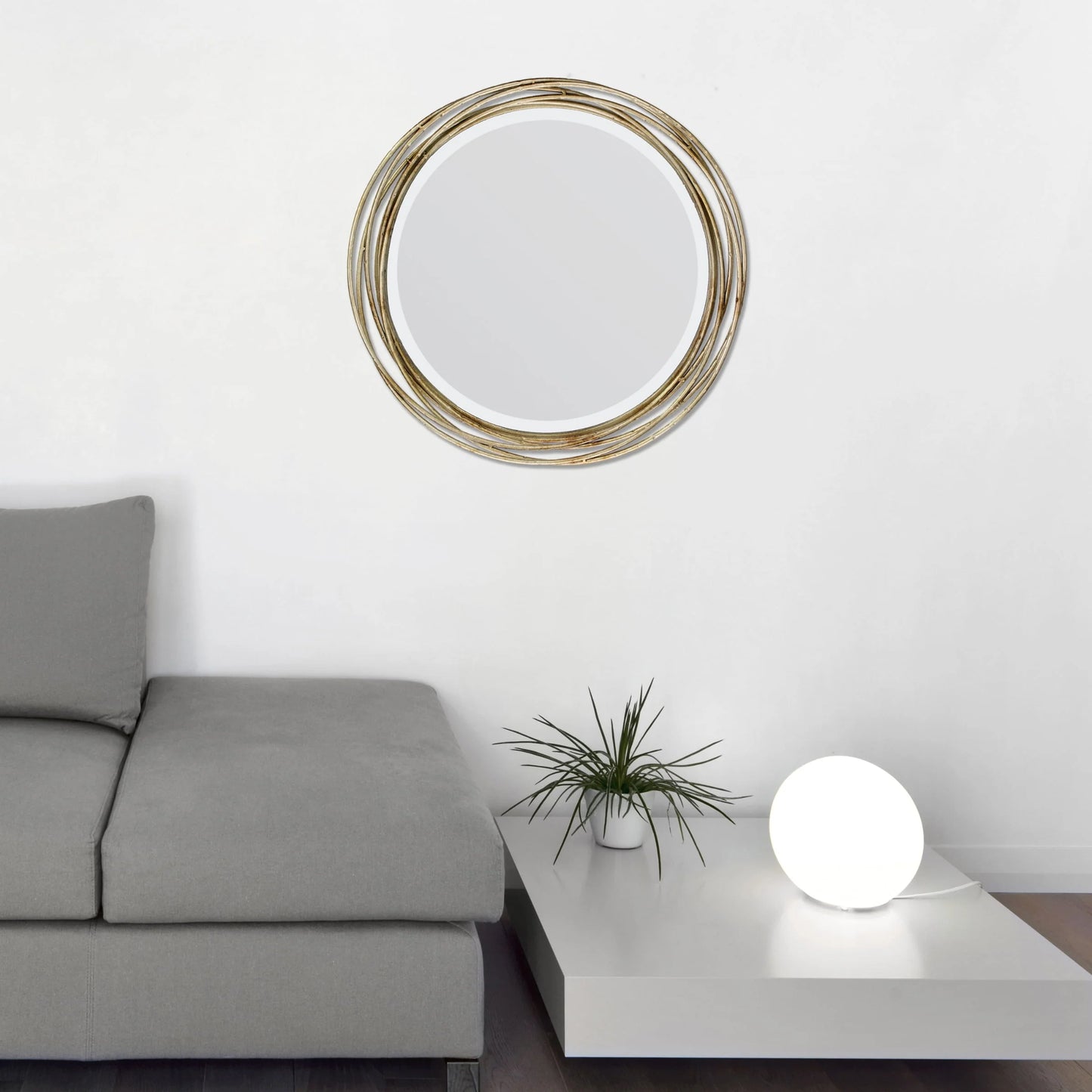 Better Homes & Gardens Round Metal Decorative Wall Mirror, 17.13 x 17.13 x 3.15 inches