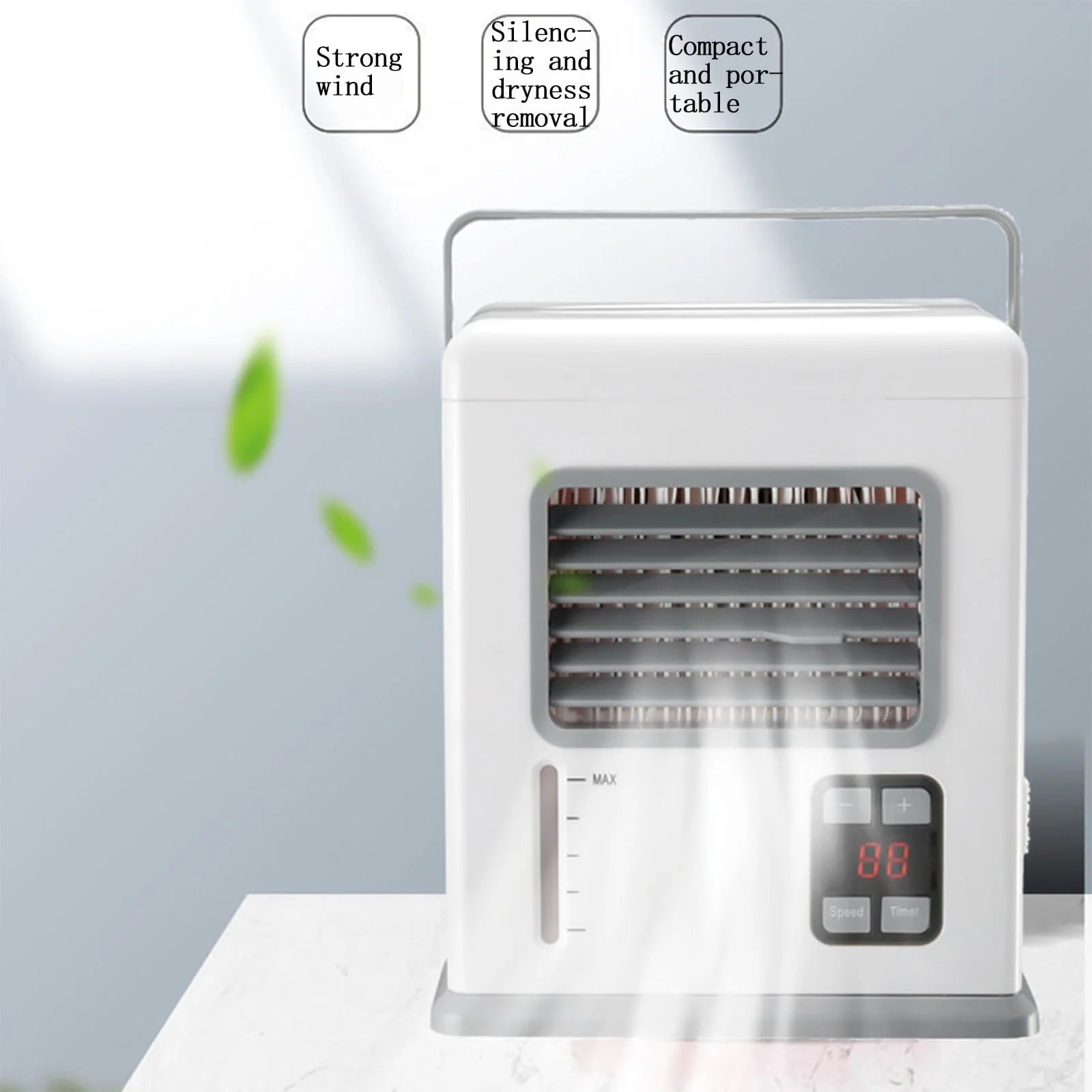 Dezsed Portable Air Conditioners Clearance Portable Air Conditioner, Evaporative Air Cooler In 2 Speed, Usb/Ac Air Conditioner with Timer for Home Office, Bedroom White