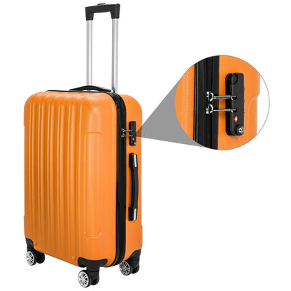 3-in-1 Multifunctional Large Capacity Traveling Storage Suitcase, Luggage Set ABS Suitcase 3 Piece Set with TSA Lock Spinner Wheels 20" 24" 28", 3-in-1 Orange Luggage