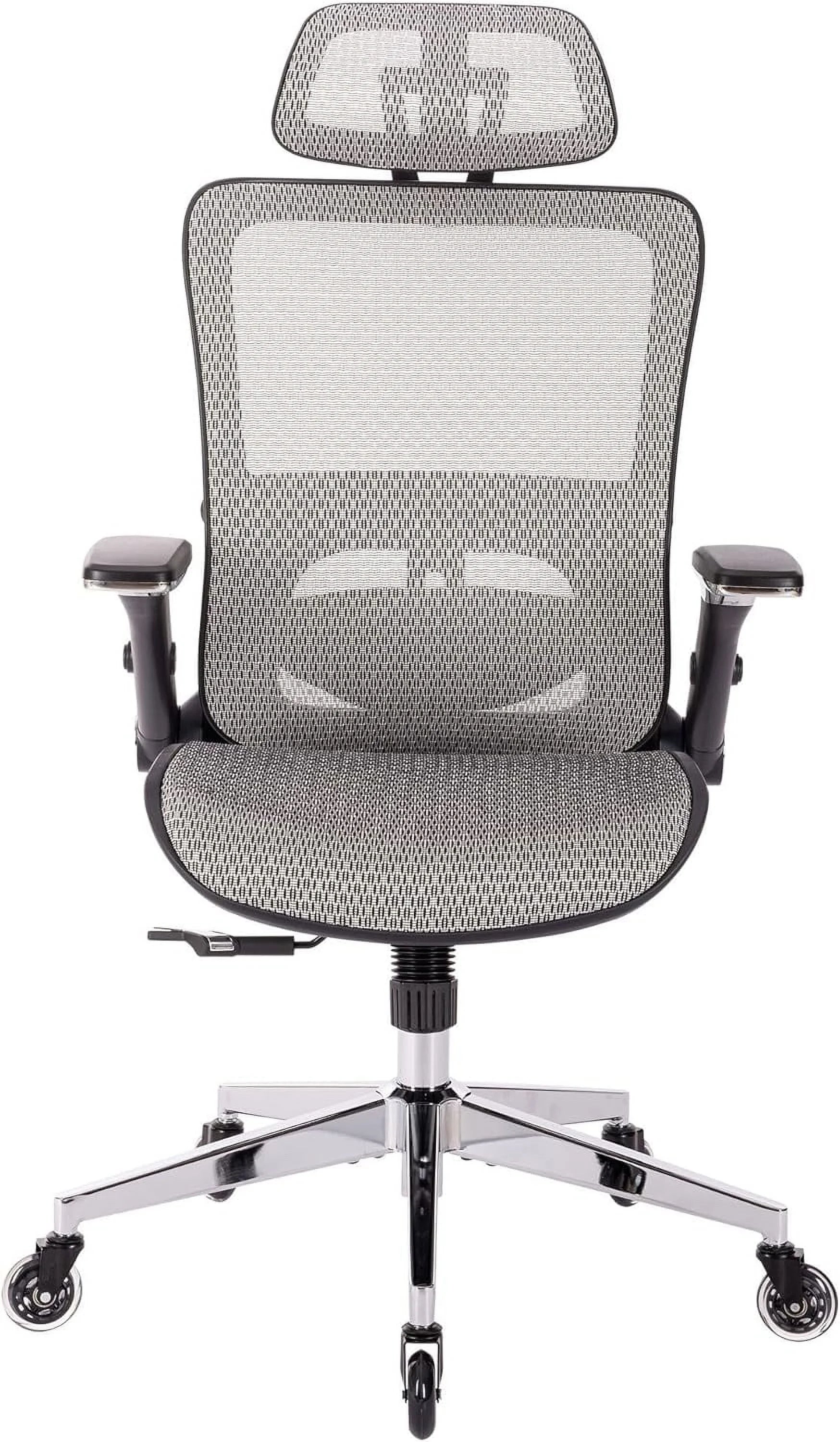 Criss Cross Chair with Wheels - Ergonomic Mesh Office Chair with Adjustable Headrest, Tilt Function, Lumbar Support, and Blade Wheels for Comfortable Home Office Desk Sitting (Black1)